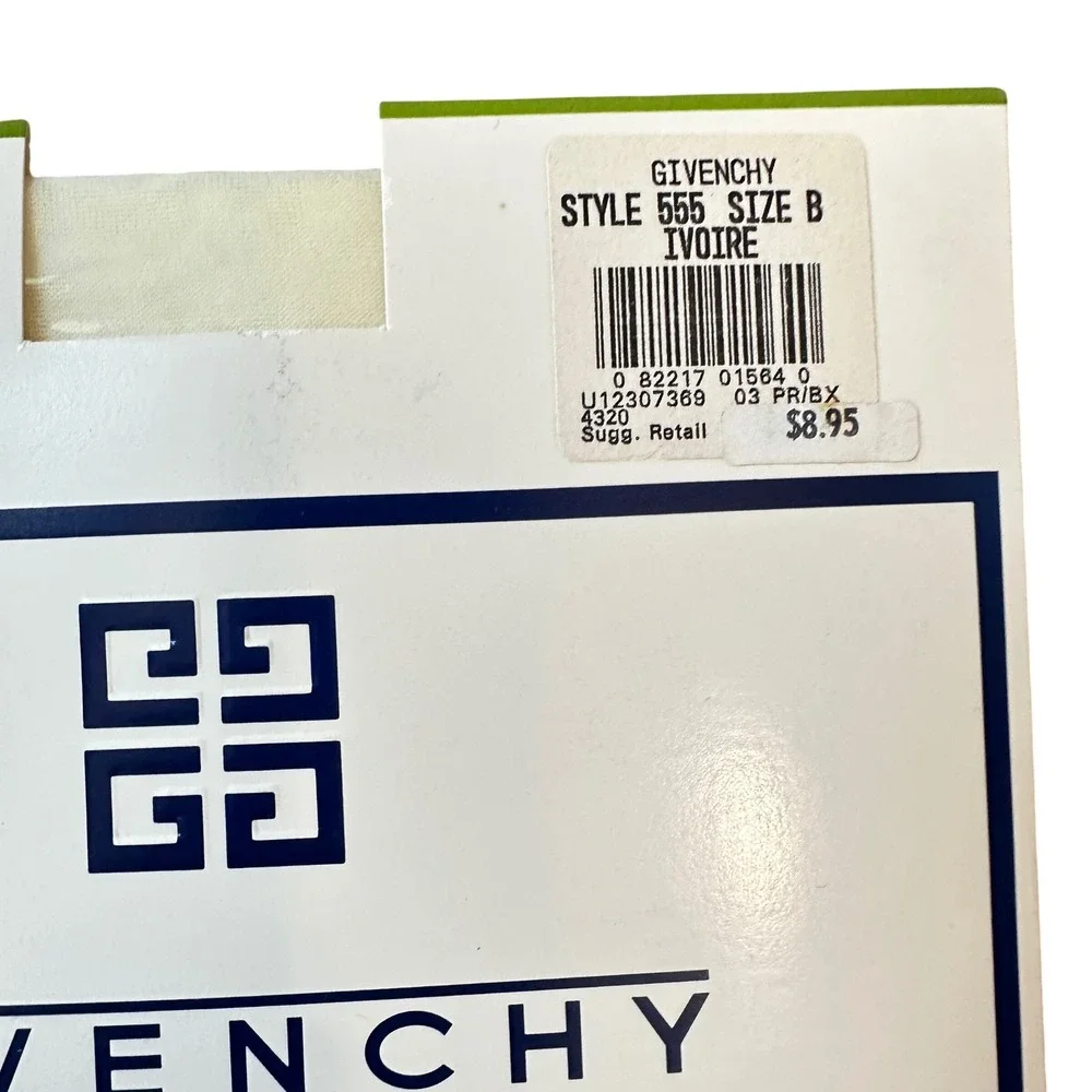 Givenchy Pantyhose Vintage 90s Ivoire Ivory Support Leg Sheer Size B 70 Denier